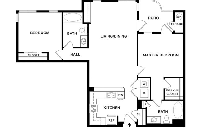 2 beds, 2 baths, 1,110 sqft, $1,955