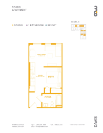 Studio, 1 bath, 424 sqft, $1,325