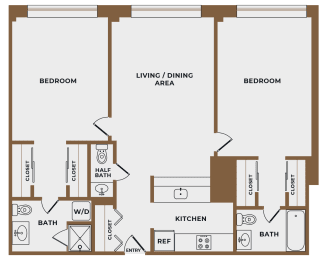 2 beds, 2.5 baths, 1,005 sqft, $4,396