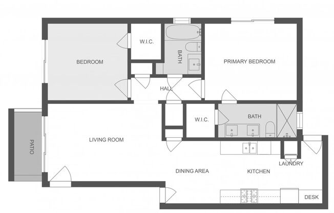 2 beds, 2 baths, 1,100 sqft, $1,850, Unit 102