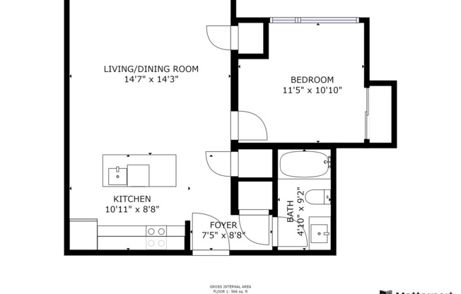 1 bed, 1 bath, 700 sqft, $1,650, Unit 2-C