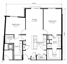 2 beds, 2 baths, 1,105 sqft, $1,901
