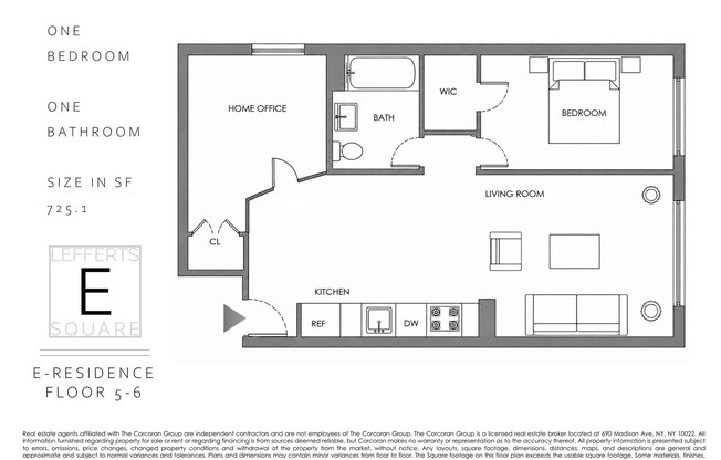 1 bed, 1 bath, $3,546, Unit 6E