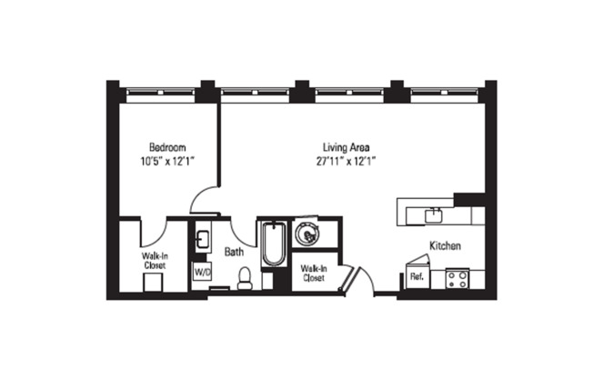 1 bed, 1 bath, 770 sqft, $2,200, Unit 05-411