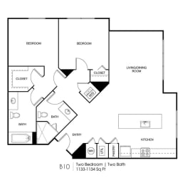 2 beds, 2 baths, 1,133 sqft, $1,974