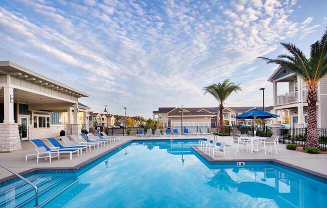 Sparkling Swimming Pool at The Retreat at Juban in Denham Springs, LA