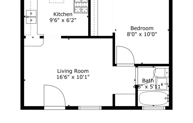 1 bed, 1 bath, 350 sqft, $1,495