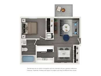 1 bed, 1 bath, 850 sqft, $1,242