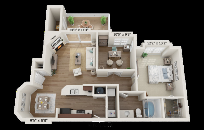 1 bed, 1 bath, 905 sqft, $2,119