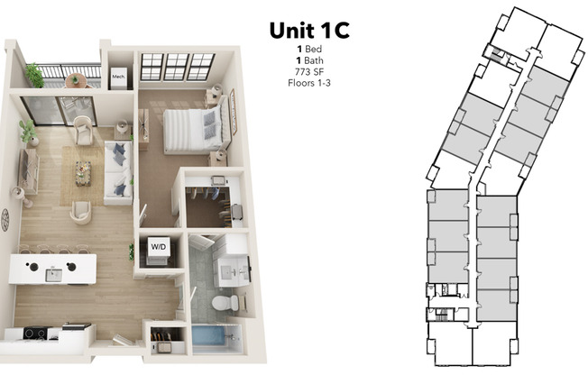 1 bed, 1 bath, 773 sqft, $1,375, Unit 333