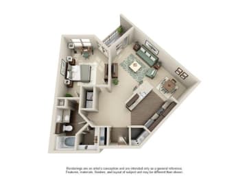 1 bed, 1 bath, 939 sqft, $1,616