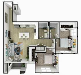 2 beds, 2 baths, 1,093 sqft, $1,699