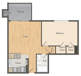 1 bed, 1 bath, 567 sqft, $1,194