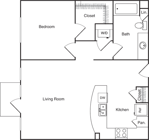 1 bed, 1 bath, 734 sqft, $2,826