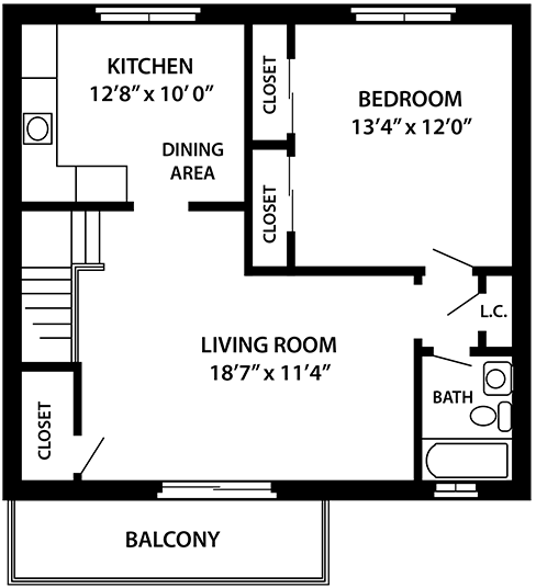 1 bed, 1 bath, 742 sqft, $1,895