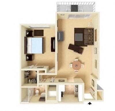 1 bed, 1 bath, 650 sqft, $1,282