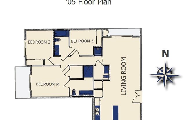 3 beds, 2.5 baths, 1,349 sqft, $4,740, Unit 205