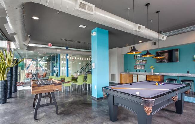 Modern Clubhouse With A Game Room at Greenway at Stadium Park, North Carolina