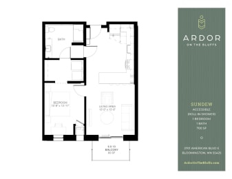 1 bed, 1 bath, 700 sqft, $1,840