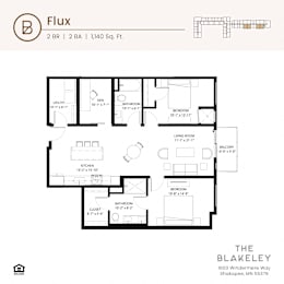 2 beds, 2 baths, 1,140 sqft, $2,215