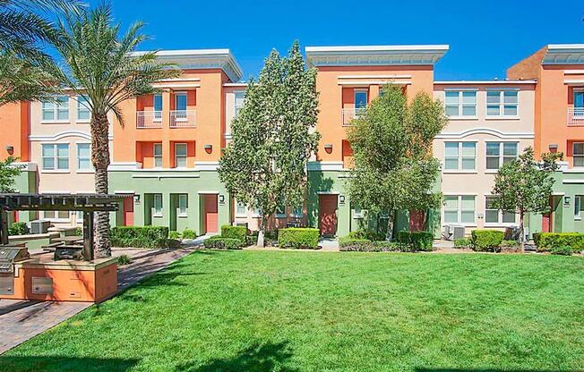 Spacious living rooms with entertainment center style walls at The Croix Townhomes in Henderson, NV offers 2 and 3 bedroom Townhomes!