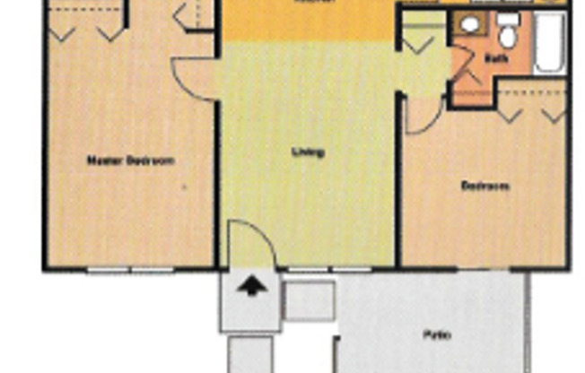 2 beds, 2 baths, 864 sqft, $900, Unit 201