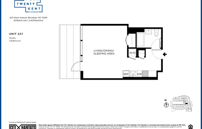Studio, 1 bath, $3,798, Unit 227