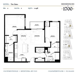2 beds, 2 baths, 1,096 sqft, $2,715