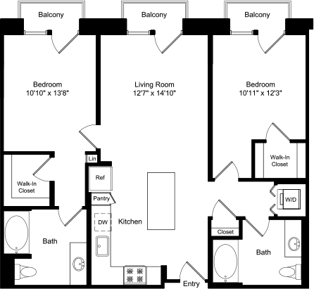 2 beds, 2 baths, 1,072 sqft, $3,642, Unit 3337