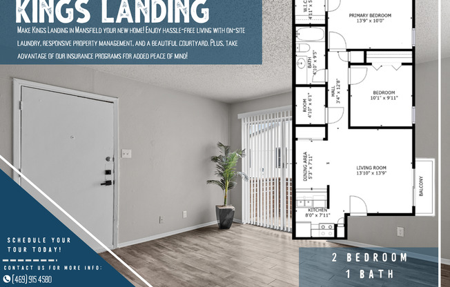 2 beds, 1 bath, 743 sqft, $1,275, Unit 34