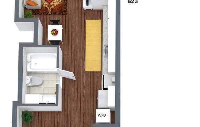 1 bed, 1 bath, 589 sqft, $1,568