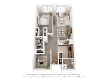 1 bed, 1 bath, 855 sqft, $1,615