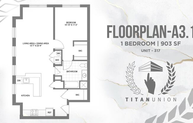1 bed, 1 bath, 788 sqft, $2,570, Unit 317