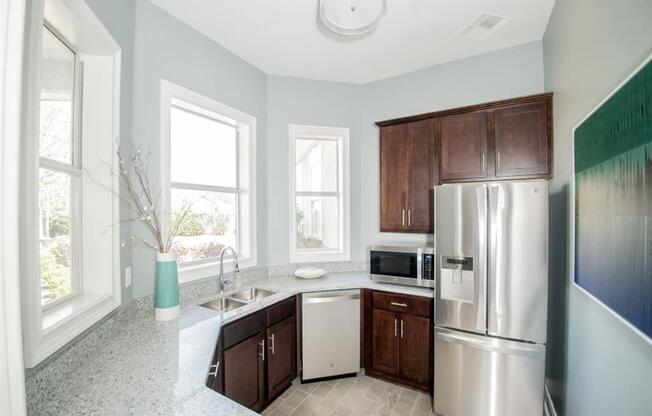 Community kitchen in clubhouse at Waterford Place Apartments, Memphis, Tennessee