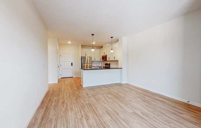 Living Area With Kitchen View at Shady Oak Crossing, Minnetonka, MN