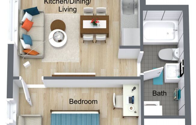 1 bed, 1 bath, 440 sqft, $2,295, Unit 203