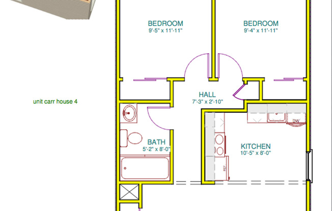 2 beds, 1 bath, $1,125, Unit 05