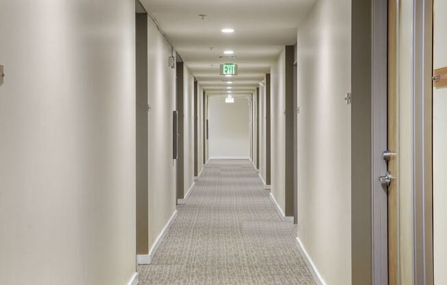 Our Apartment Building Interior Hallway at Sleek Lofts Apartments in Denver, Colorado