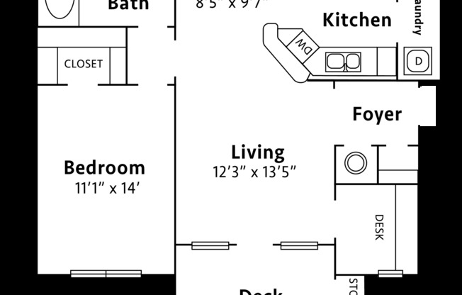 1 bed, 1 bath, 916 sqft, $1,380, Unit 1425