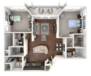 2 beds, 2 baths, 939 sqft, $1,585