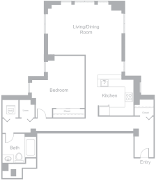 1 bed, 1 bath, 974 sqft, $2,928