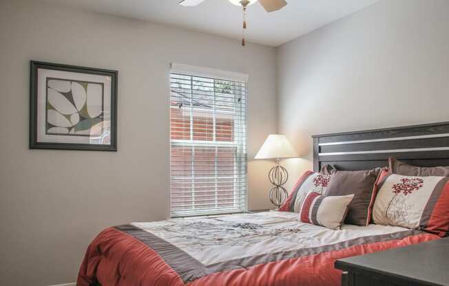 bedroom with a bed and a window view at The Village at Cottonwood Springs, El Paso, TX 