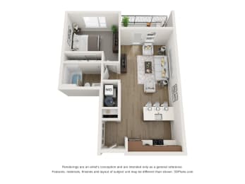 1 bed, 1 bath, 665 sqft, $1,515