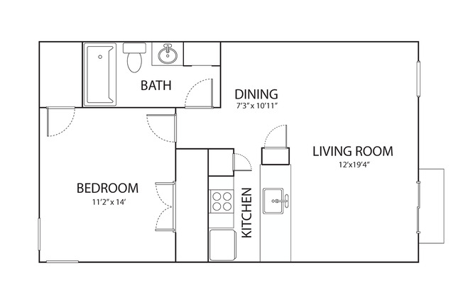 1 bed, 1 bath, 700 sqft, $1,254, Unit OCR-243