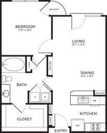 1 bed, 1 bath, 772 sqft, $1,295