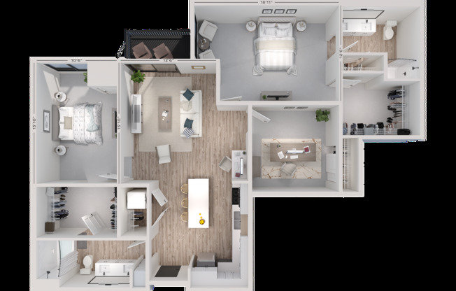 2 beds, 2 baths, 1,394 sqft, $2,995, Unit 637