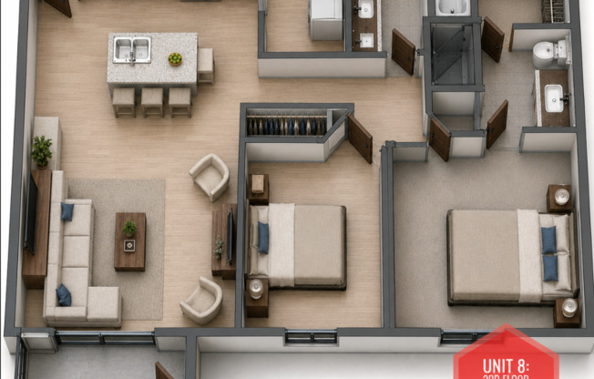 2 beds, 2 baths, $1,550, Unit 111608