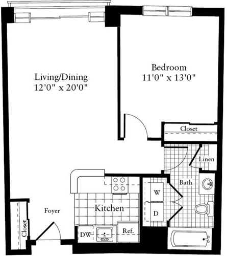 1 bed, 1 bath, 729 sqft, $2,835, Unit 0523