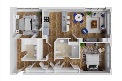 2 beds, 2 baths, 1,167 sqft, $2,500