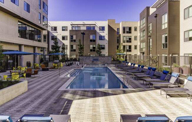 resort style pool at Novo Apartments